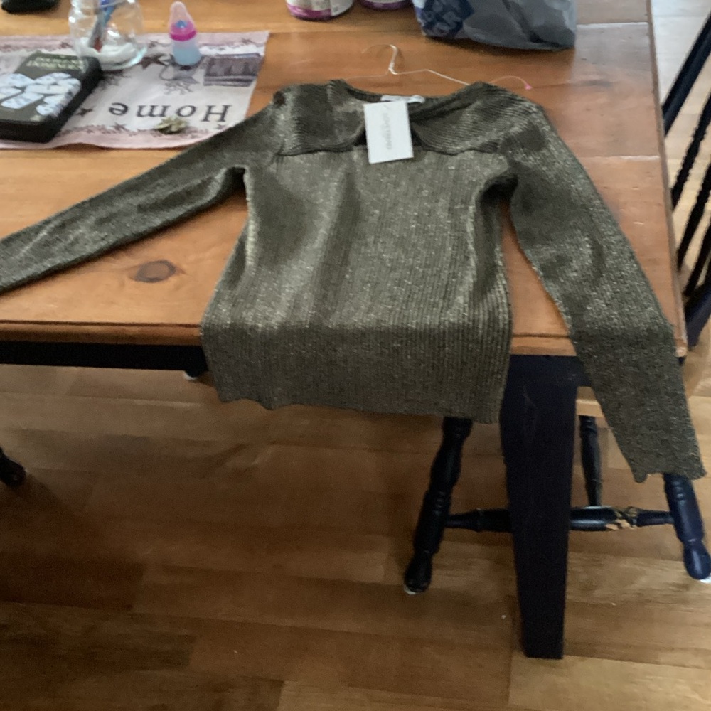 Shimmering Gold Long Sleeve Top
